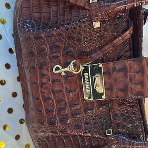 Brahmin Crocodile Embossed Leather Handbag